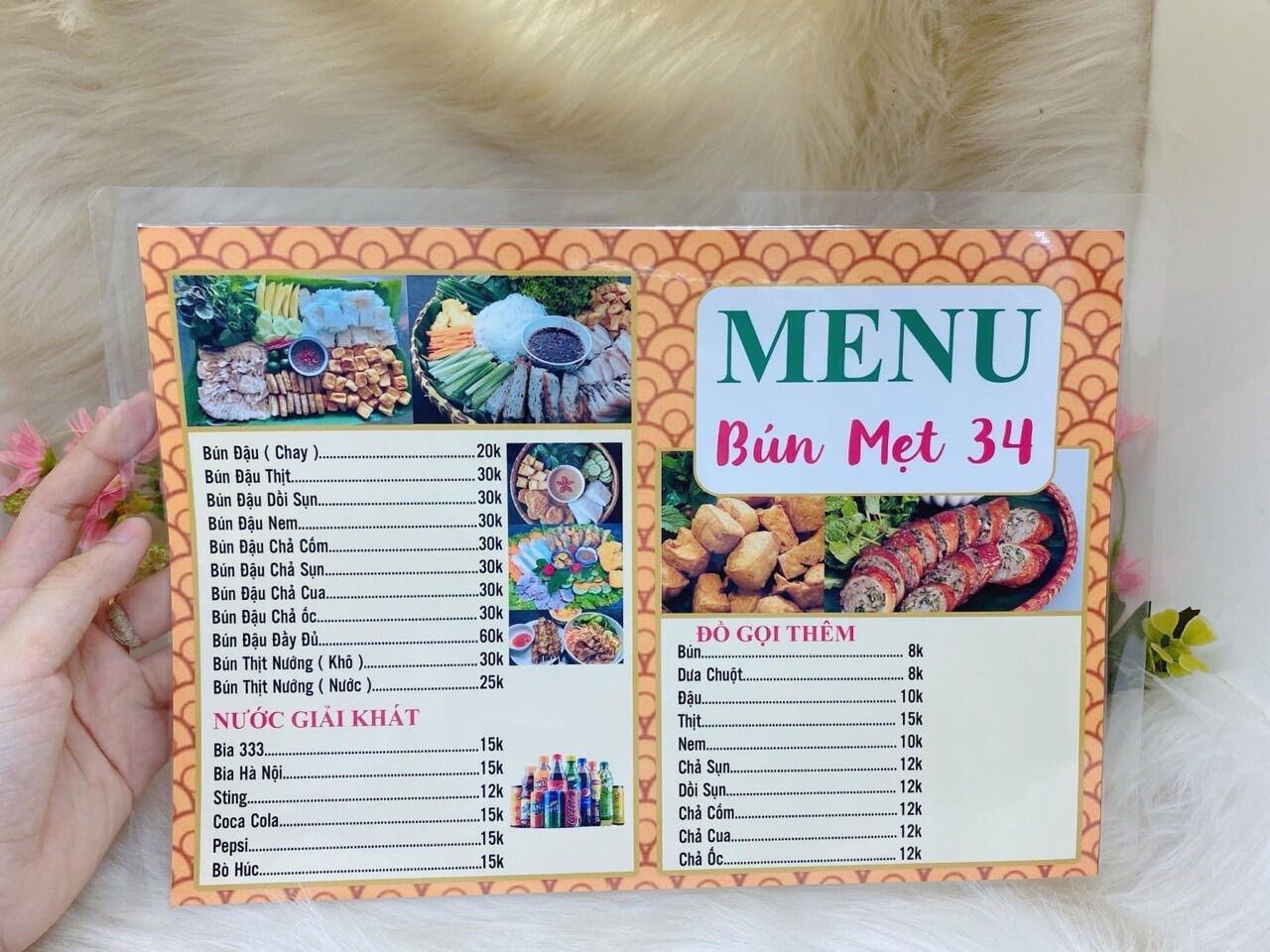 Menu giấy ép plastic in theo yêu cầu