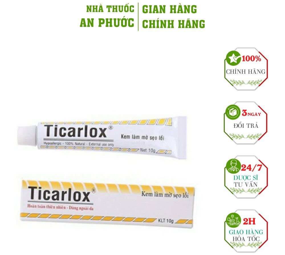 Ticarlox- kem bôi liền sẹo tuýp 10g