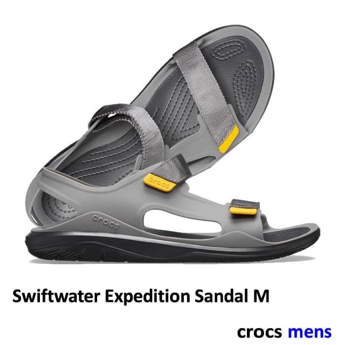 SANDAL CROCS  SWIFTWATER NAM MÀU XÁM