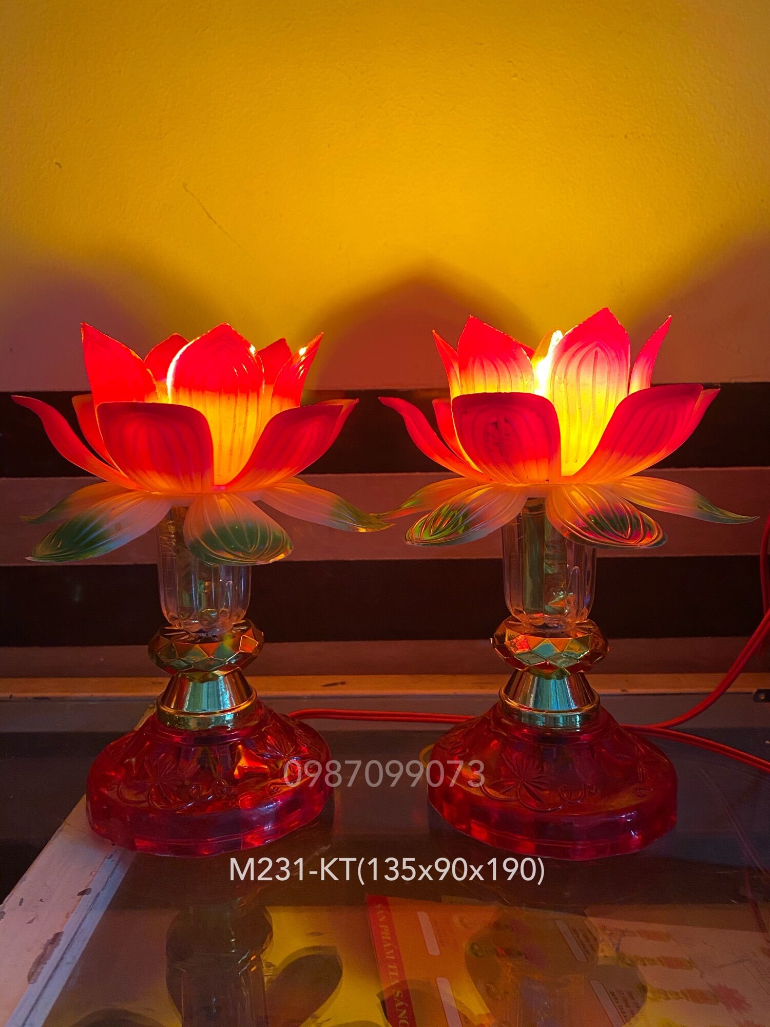 Một cặp đèn hoa sen nhựa - sử dụng bóng e12