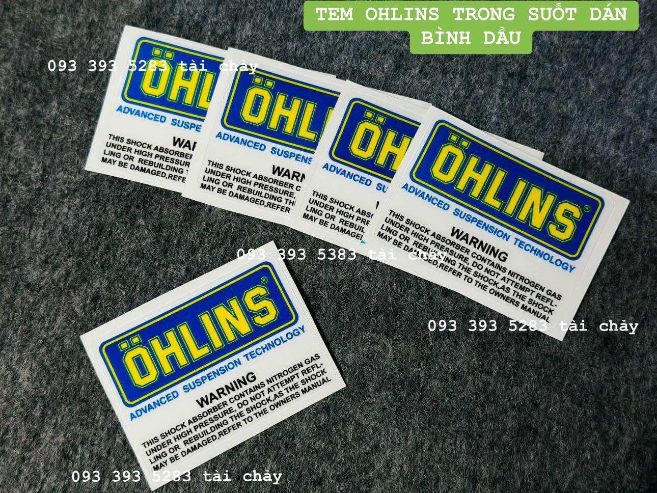 [ 1 BỘ 2 MIẾNG ] TEM OHLINS TRONG SUỐT DÁN BÌNH DẦU VÀ NHIỀU VI TRÍ KHÁC