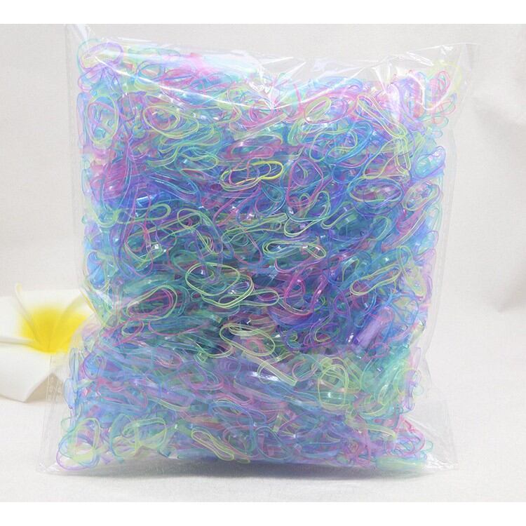 Túi 100 gram thun buộc tóc cho bé gái size trung