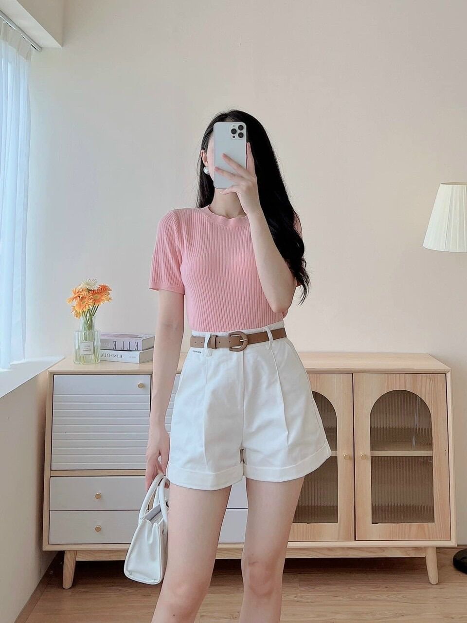 Áo len tăm nữ cổ tròn cộc tay hàng QC nhiều màu ảnh thật