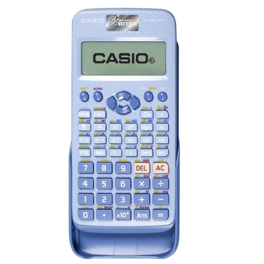 Máy tính casio 580vnx dành cho học sinh cấp 2, 3/ 3 màu Xanh, Hồng, Đen