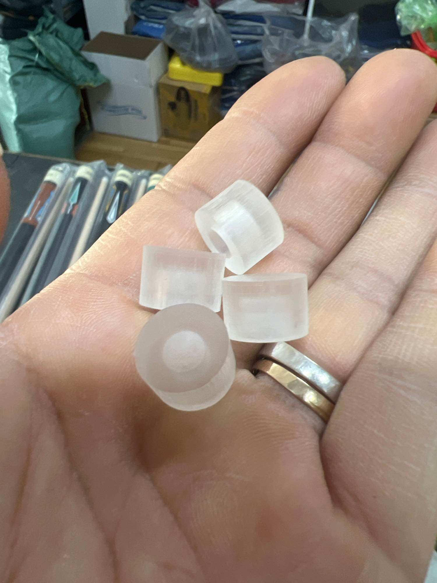 Phíp cơ bida trong suốt 14mm.