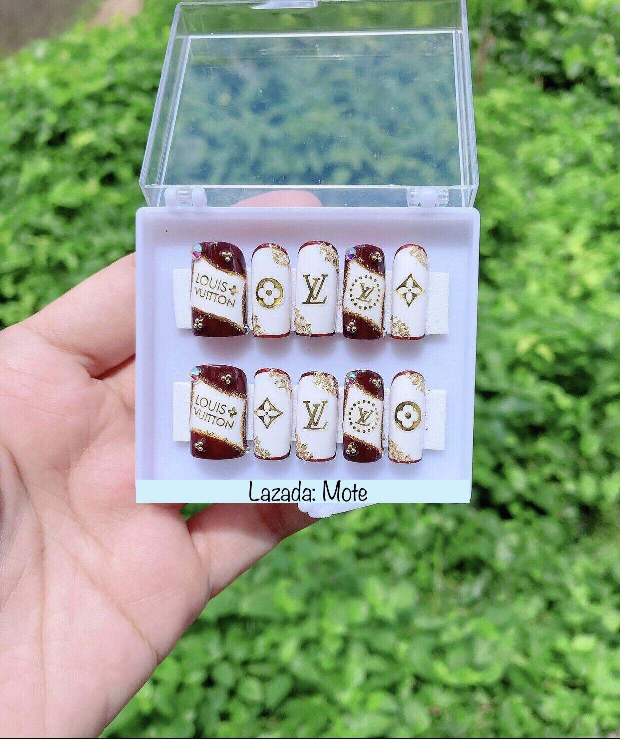 Móng tay úp-Móng úp thiết kế LV 8 - tặng keo và dũa