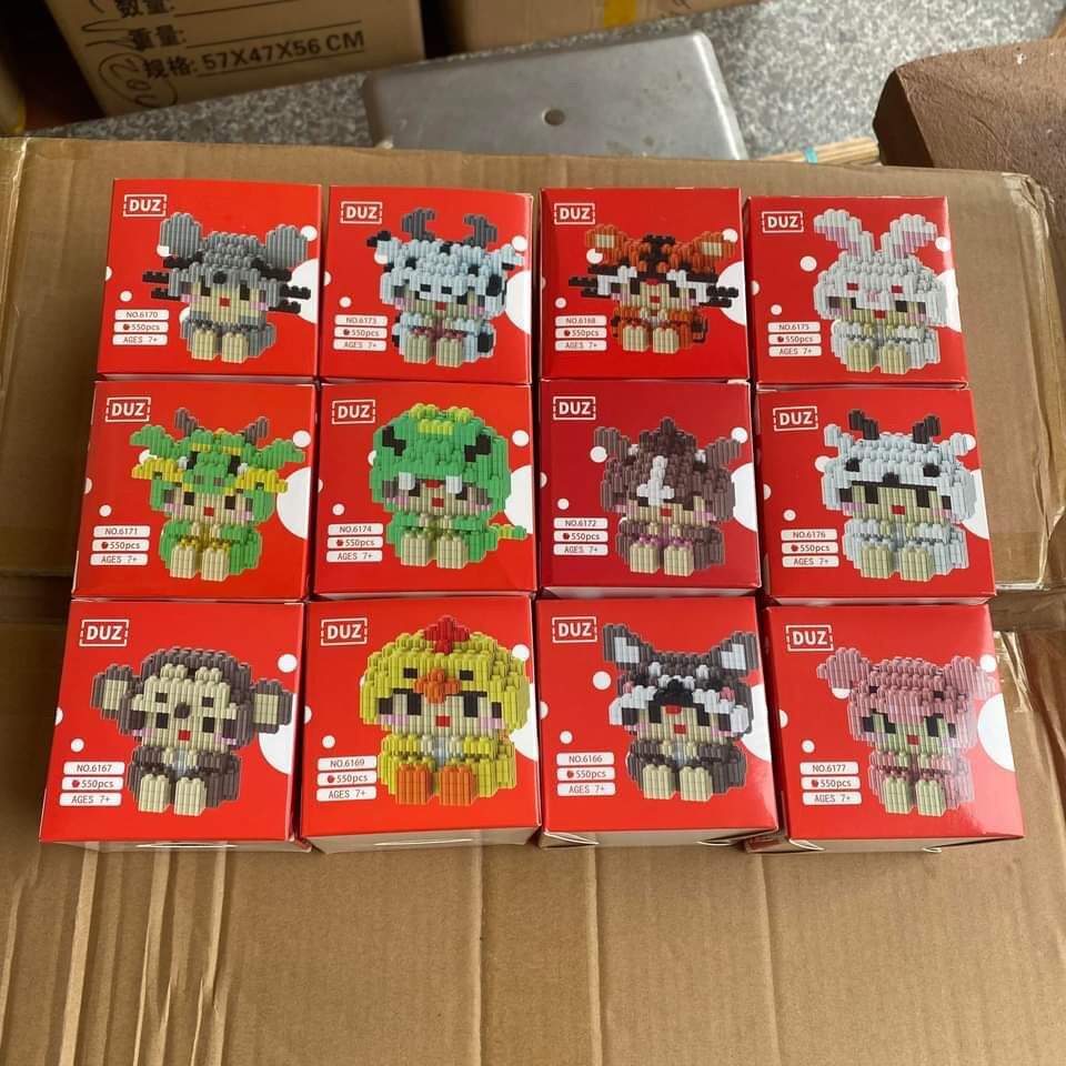 Combo 12 bộ lego 12 con giáp cho bé thoả sức khám phá tư duy ( tặng kèm búa)