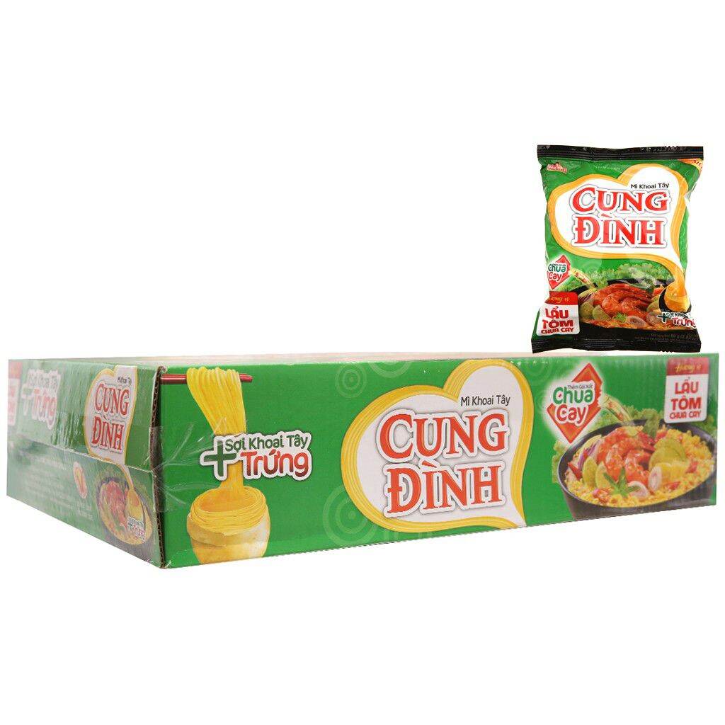 Thùng mì cung đình khoai tây chua cay 30 gói date xa
