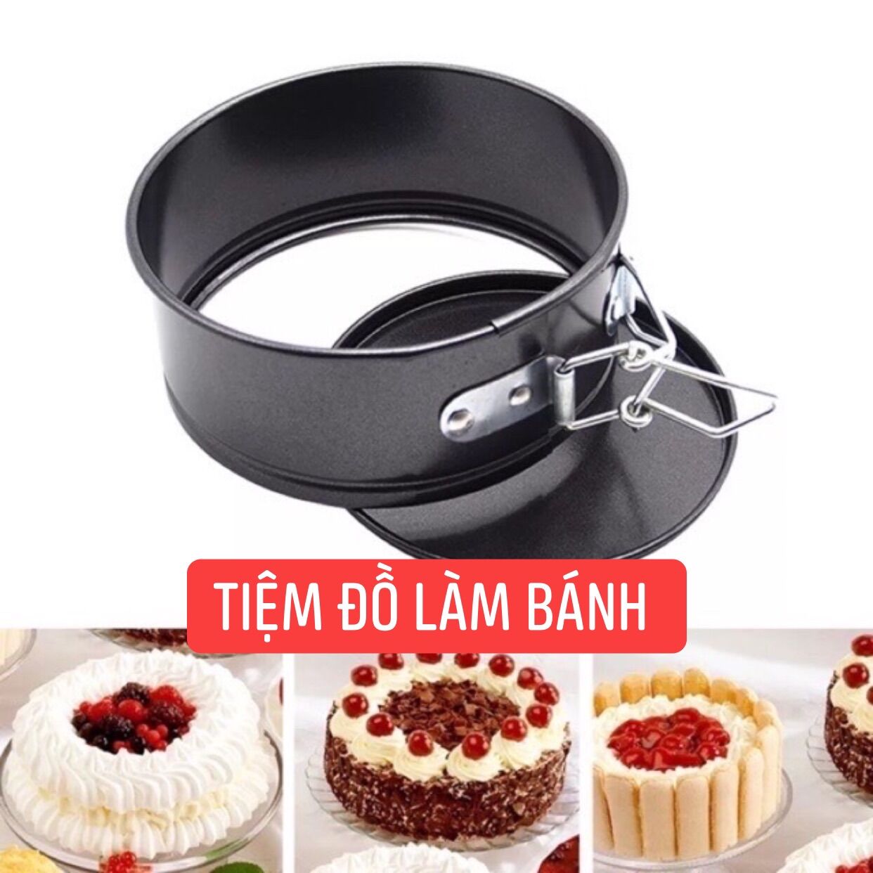 Khuôn tròn đế rời có khoá 18cm
