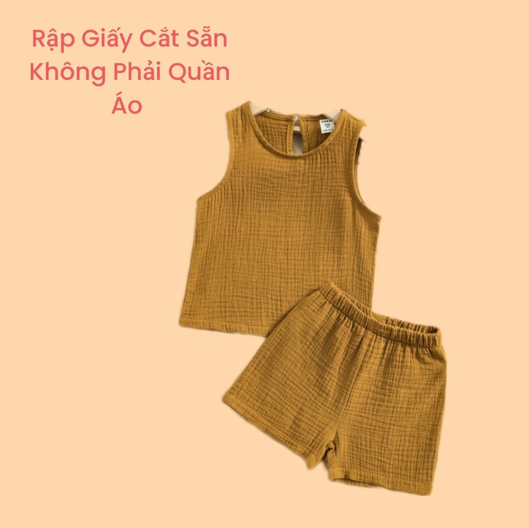 Rập giấy cắt sẵn - Rập giấy may bộ đồ áo áo ba lỗ quần sooc bé trai bé gái