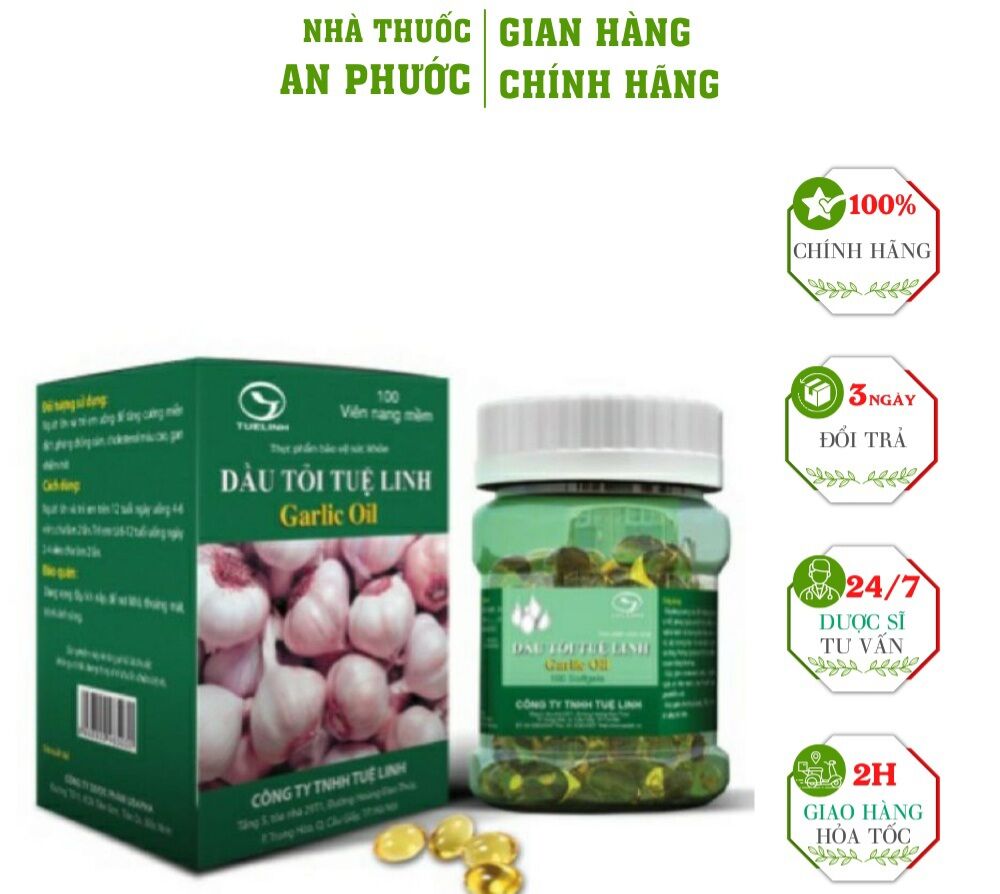 Dầu tỏi tuệ linh hộp 100 viên