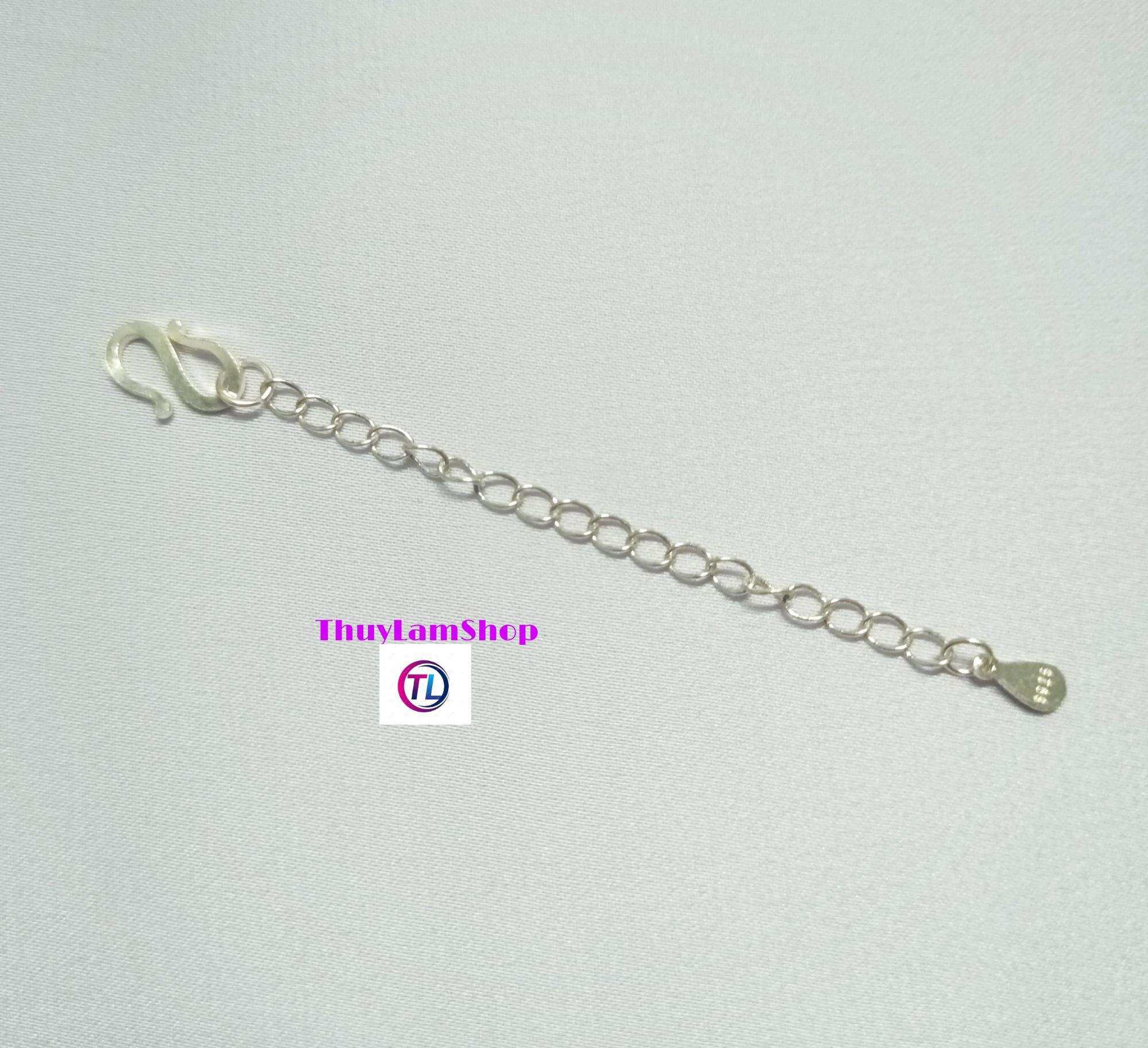 Bộ móc khóa chữ S kèm tăng đơ dây xích làm khóa vòng bạc 925 vĩnh viễn bảo hành