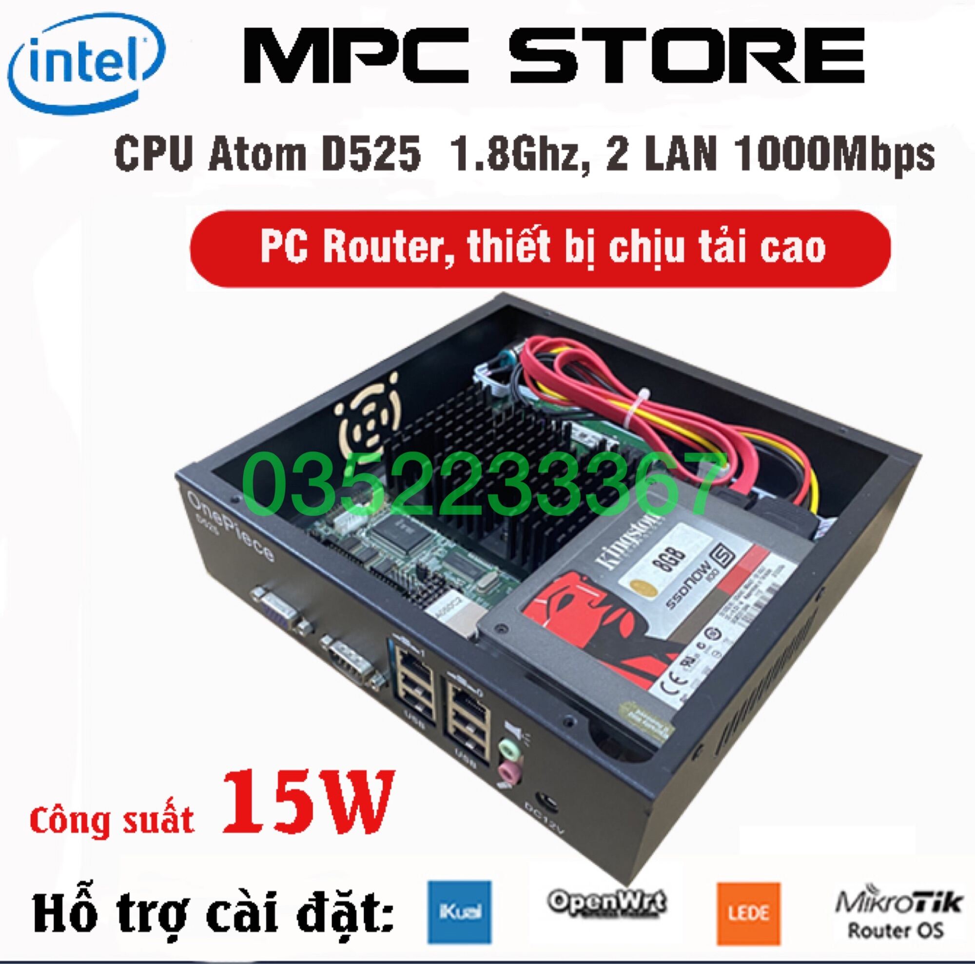 Router pfsense, pc router, CPU D525 1.8Ghz,tiêu thụ 15W Lazada.vn