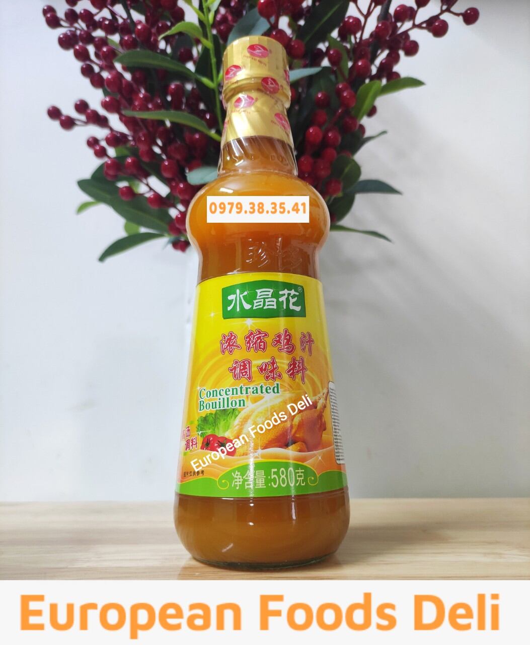 Nước Cốt Thịt Gà Thượng Hạng chai thủy tinh 580Gram