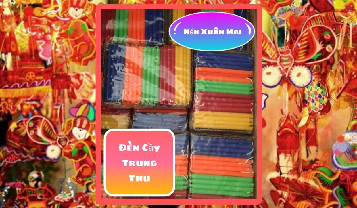(145 cây ) Đèn cầy Trung Thu nhiều màu/Nến thắp lồng đèn Trung Thu (0,5 kg)
