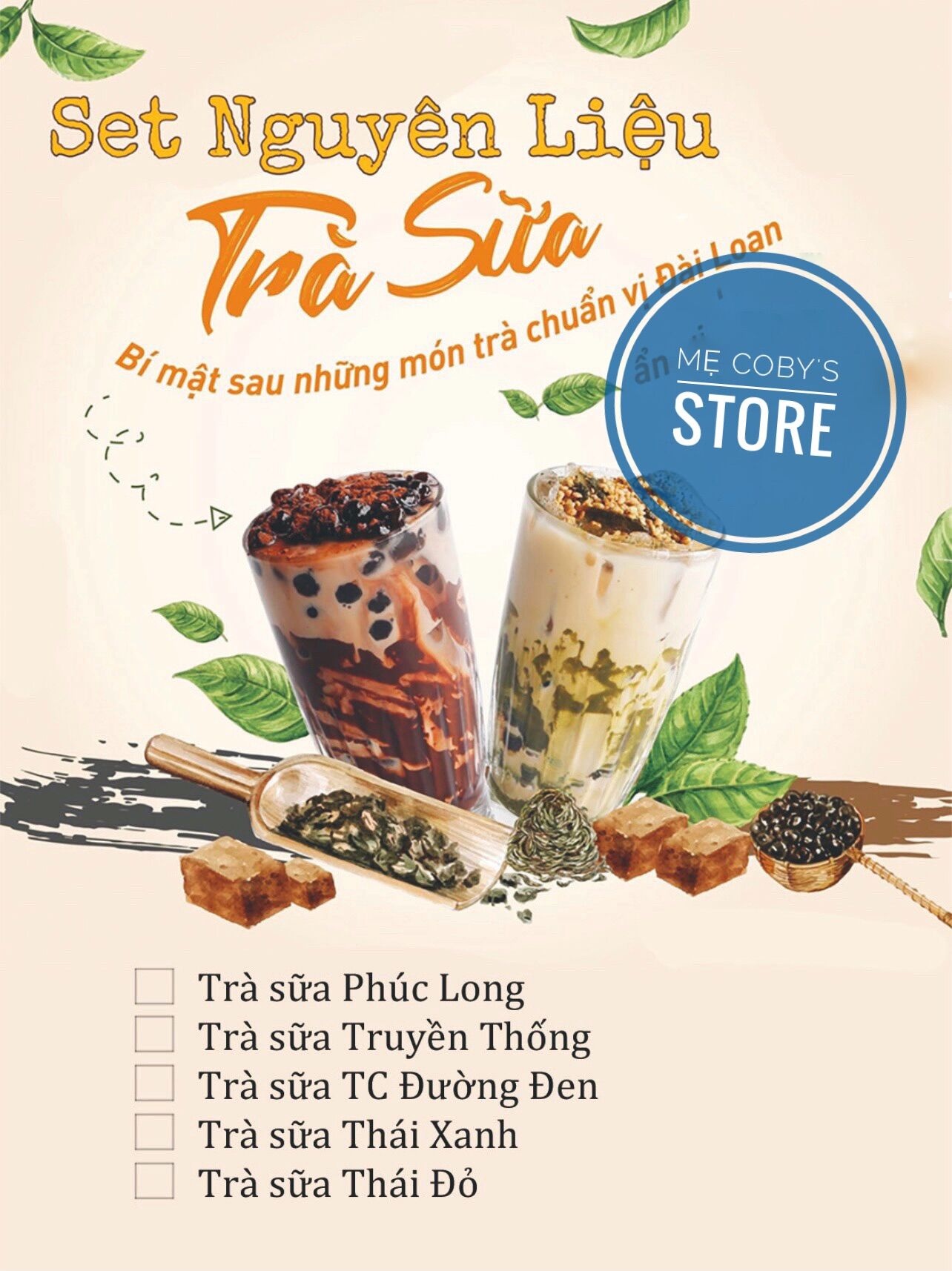 SET TRÀ SỮA PHÚC LONG ( size vừa 2-2,5 lít #12-15ly)