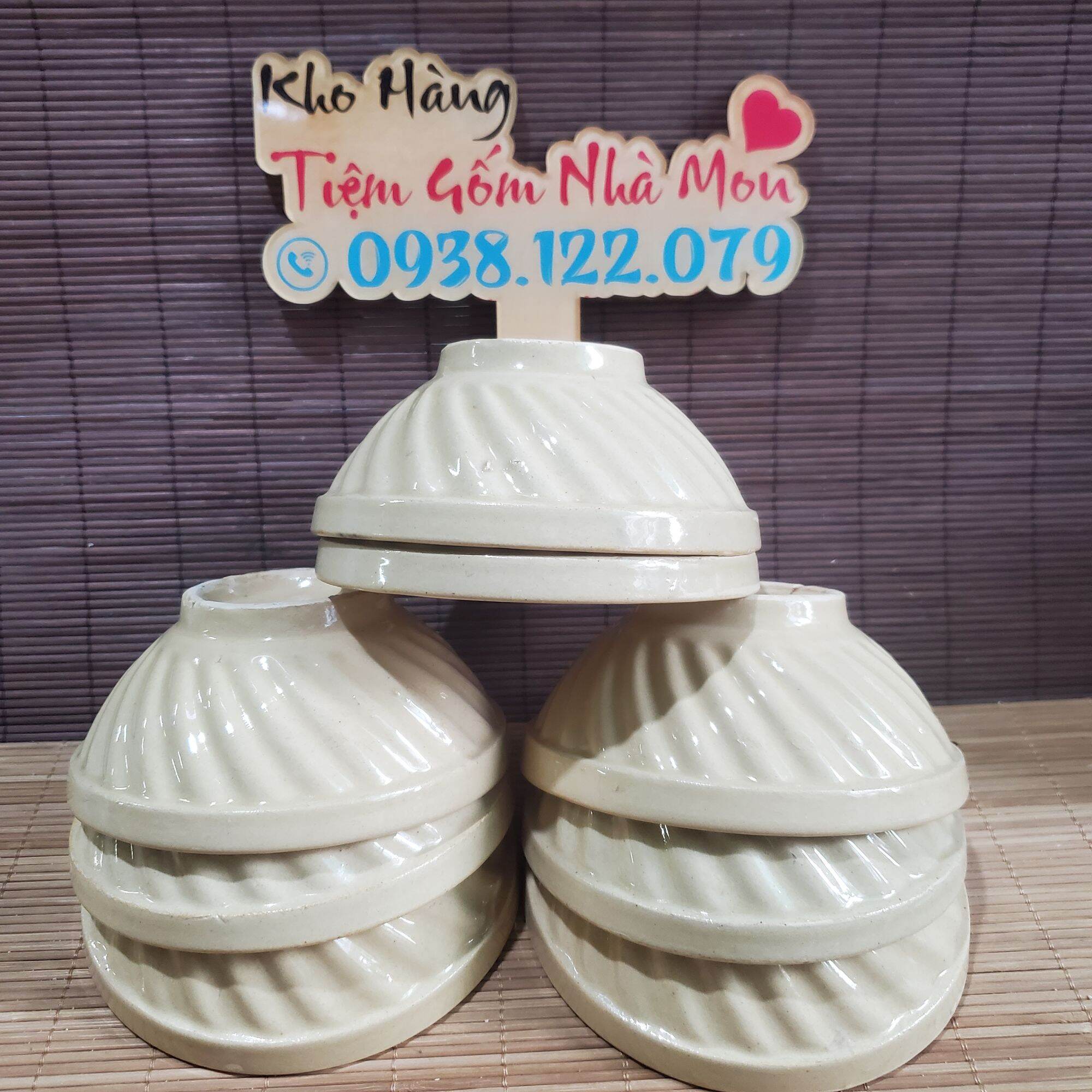 COMBO 5 CHÉN CƠM BÍ VÀNG NHẠT. (Chén cơm bánh ú kiểu xoắn)