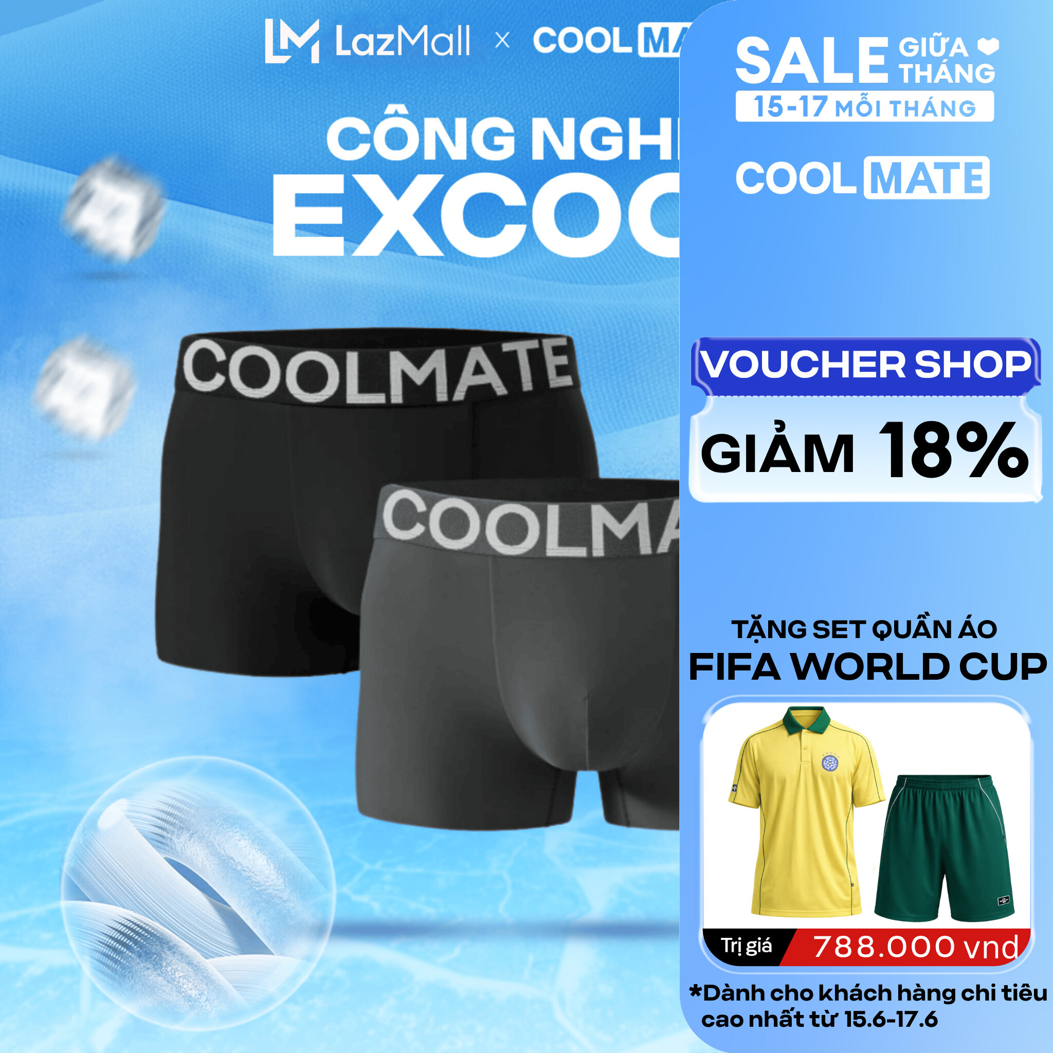 Combo 2 quần Lót Nam Trunk Excool Clean Cut II Coolmate