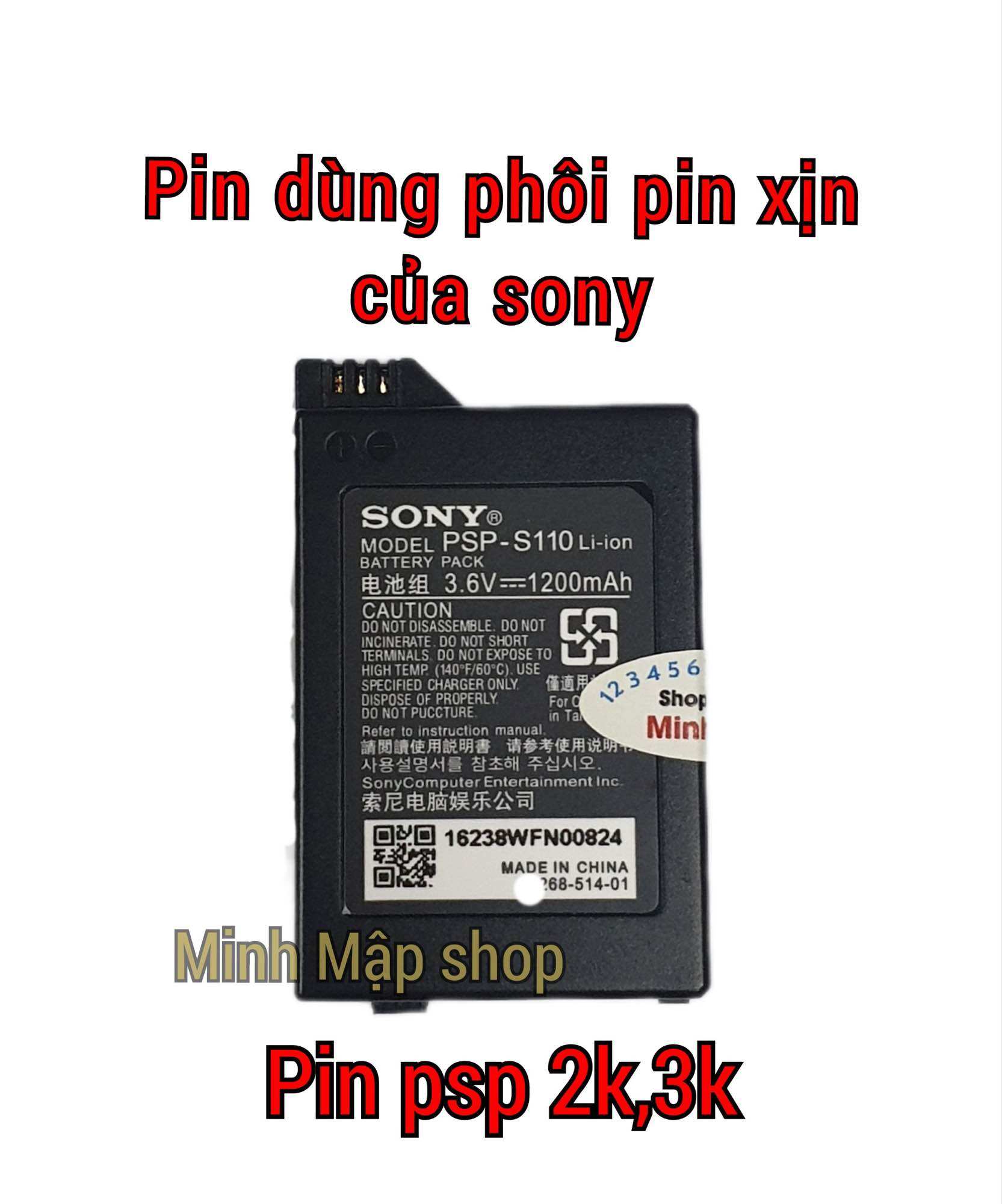Pin cao cấp dành cho máy game psp 1000-2000-3000