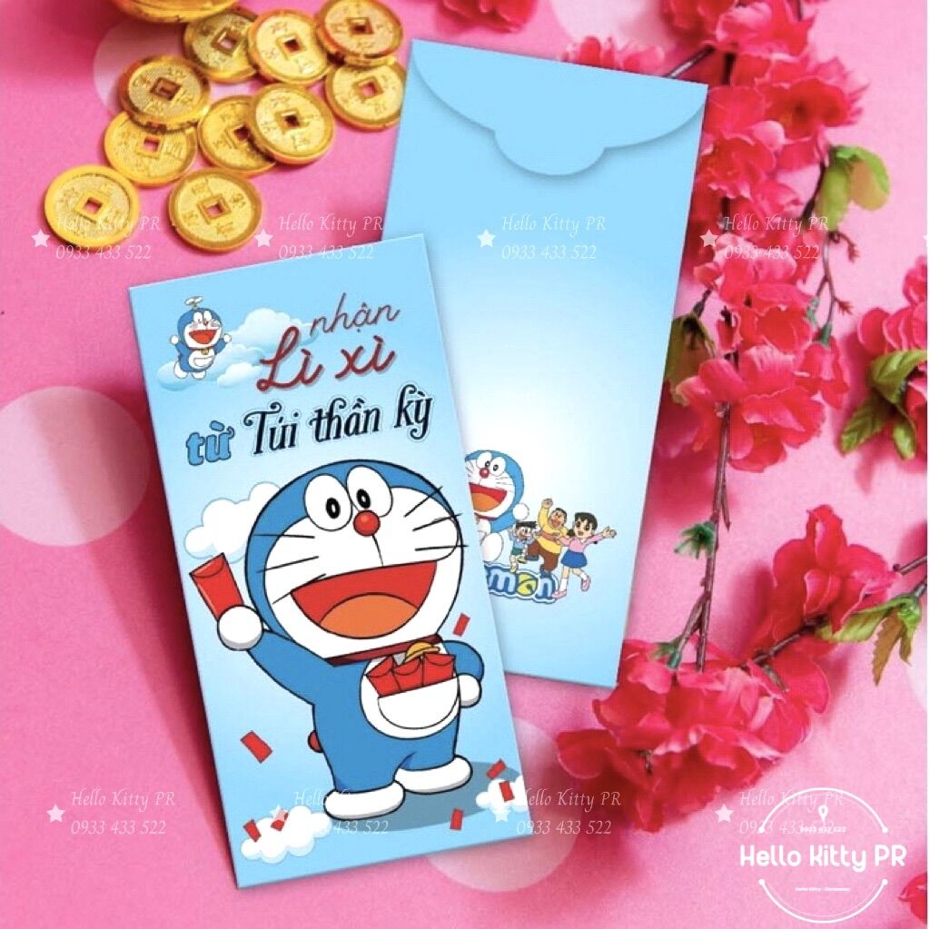 [Freeship Max] Bao lì xì gấu dâu Lotso - HelloKitty PR - Doremon Doraemon