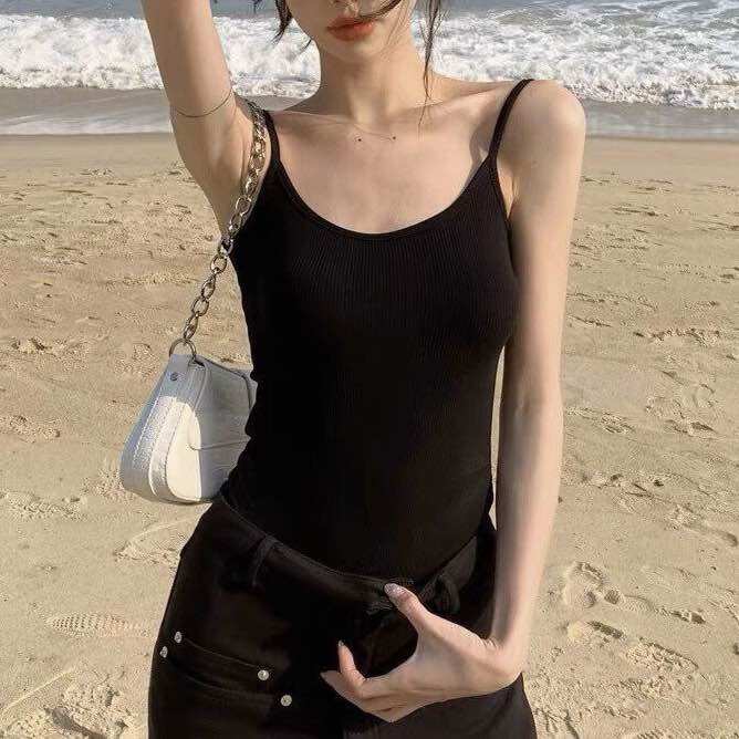 Bodysuit hai dây hở lưng có mút ngực