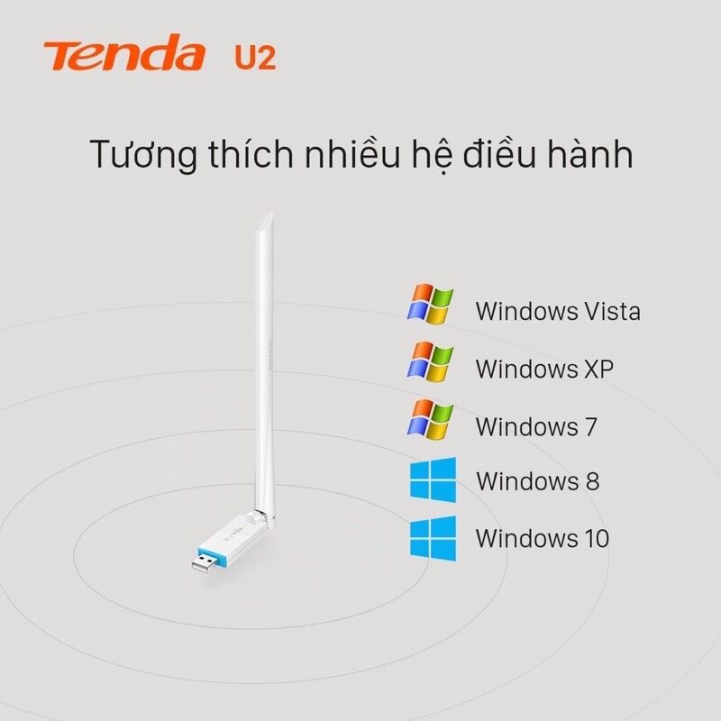 Usb wifi Tenda U2 - hàng chính hãng nội địa - Bh 5 năm