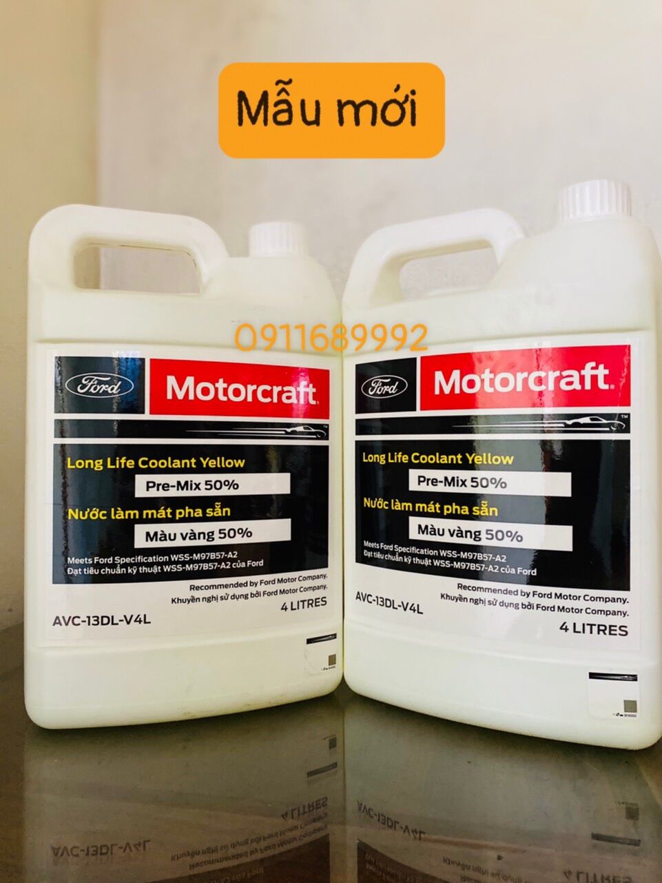 Set 2 can nước làm mát pha sẵn motocraft 4l