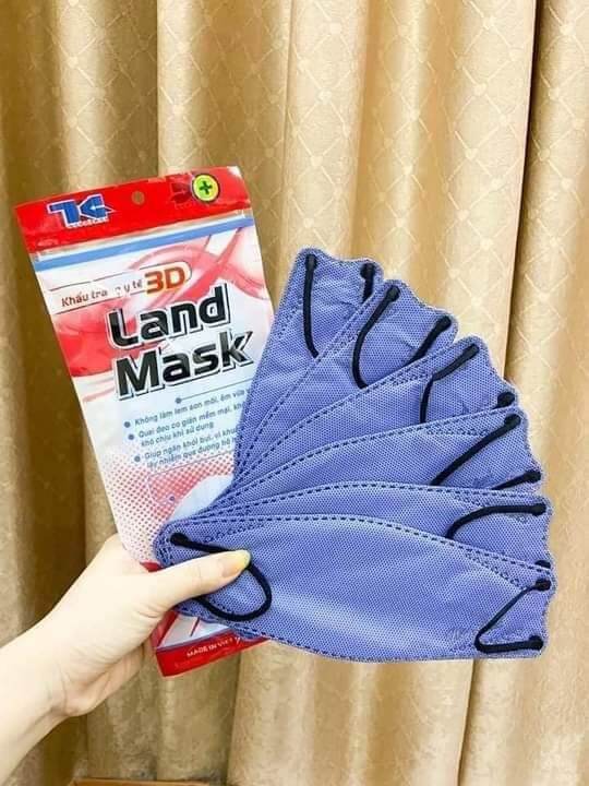 COMBO 5 Túi Khẩu Trang 3D Land Mask 1 Túi 6 chiếc - ( LOẠI TÚI ĐỎ ) Loại 4D KF94 Kiểu Hàn Quốc