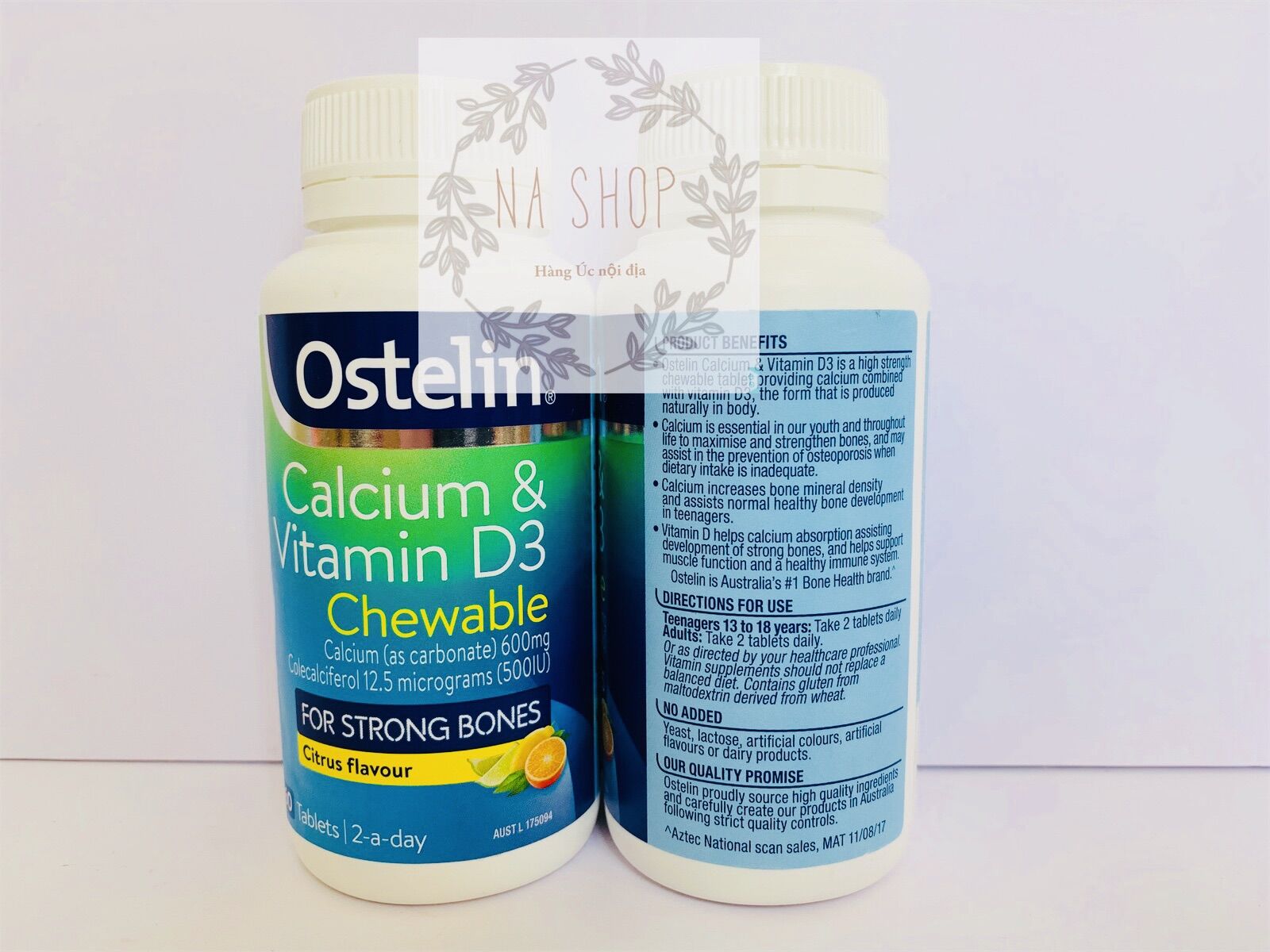 Ostelin Canxi & Vitamin D3 60 Viên Nhai