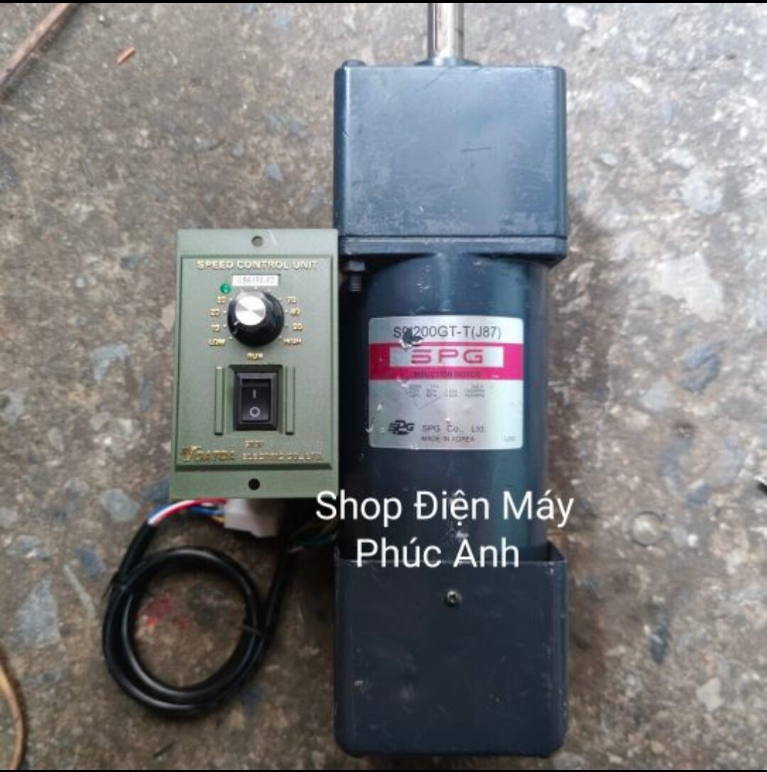 Motor giảm tốc 200w kèm bộ điều khiển tốc độ