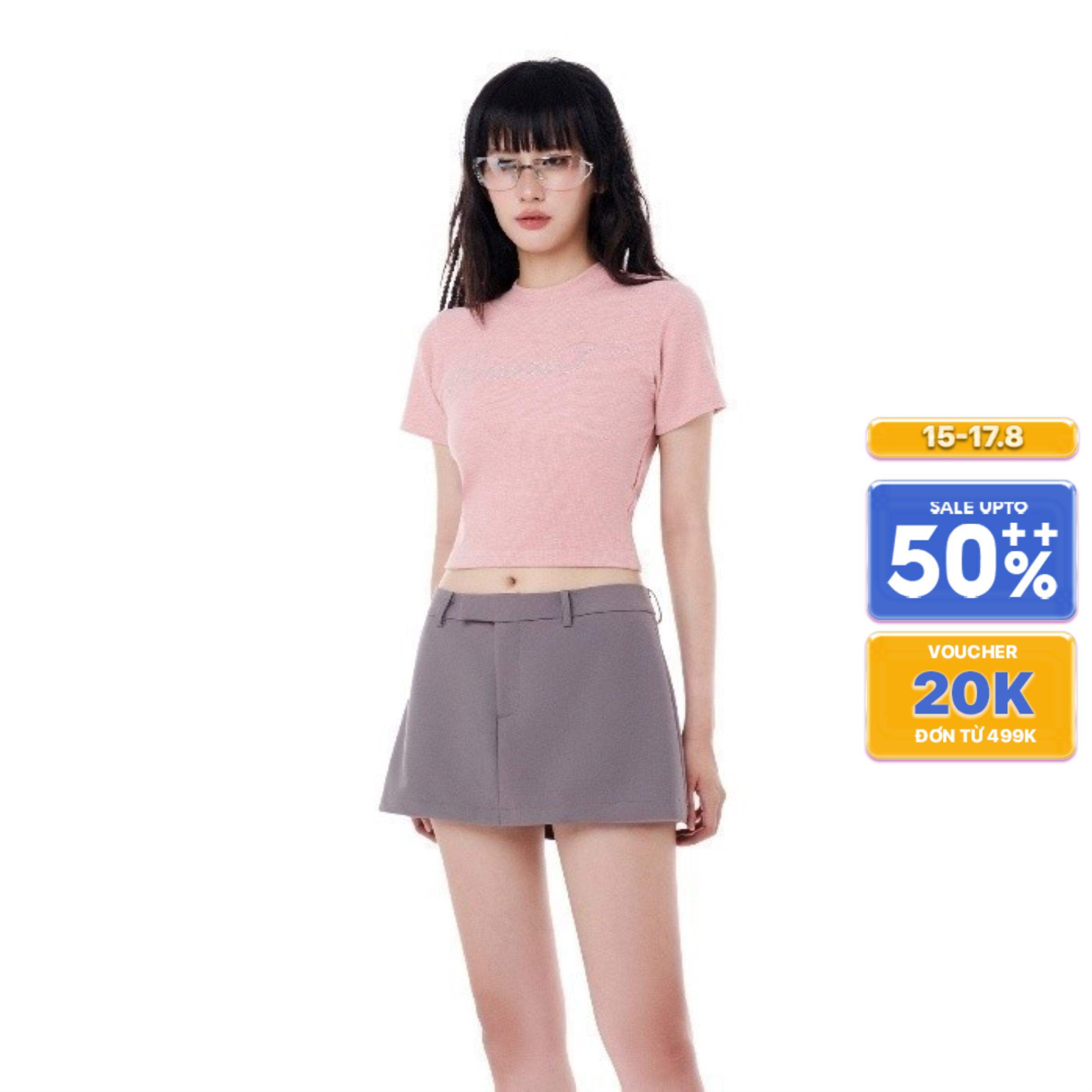 CARA Chân váy ngắn cạp trễ nữ Maily có khóa cài ẩn trendy
