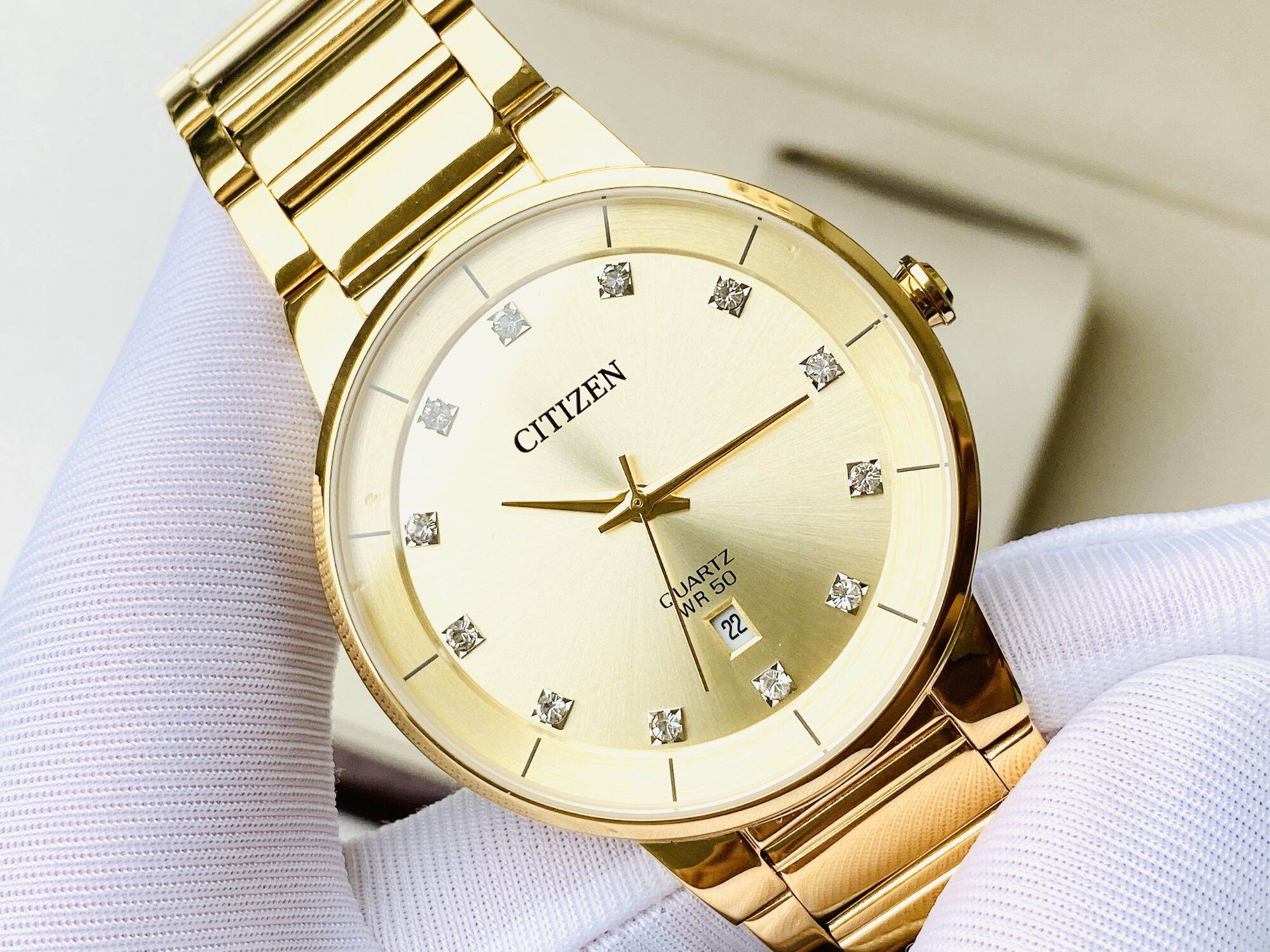 [HCM]Đồng hồ thời trang nam sang trọng Citizen BI5012-53 Gold diamond