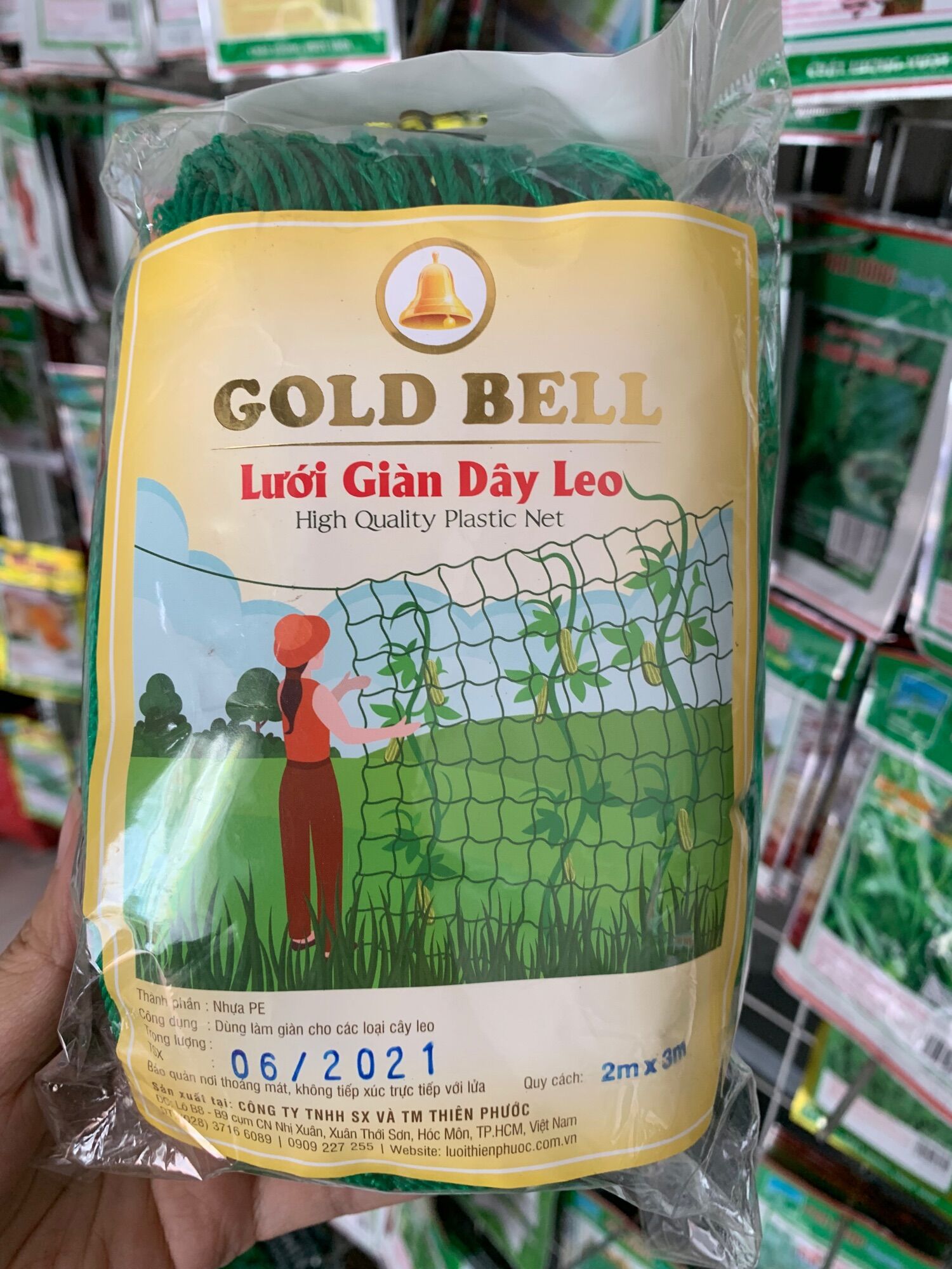 Lưới leo giàn cho các loại cây leo giàn 2x3m CHƯA viền biên
