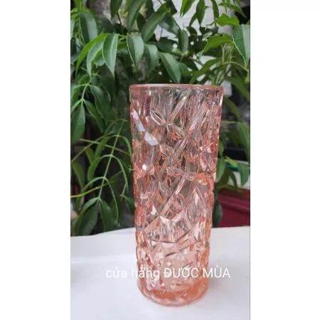 Lọ cắm hoa bình cắm hoa nhựa giả thủy tinh size lớn 9x23cm