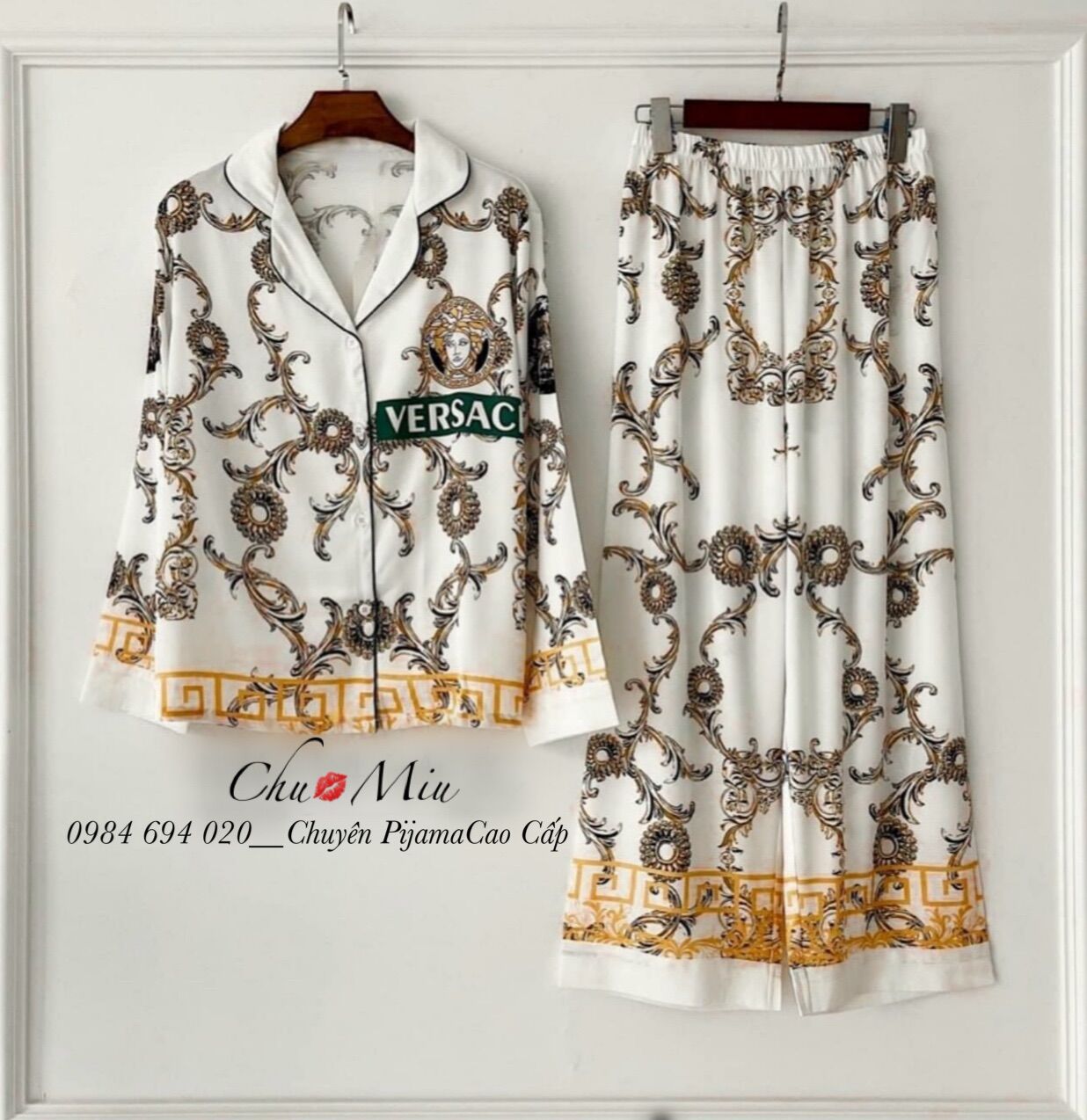 Bộ Lụa Pijama Phong Cách Hoàng Gia Siêu Sang dưới 60kg