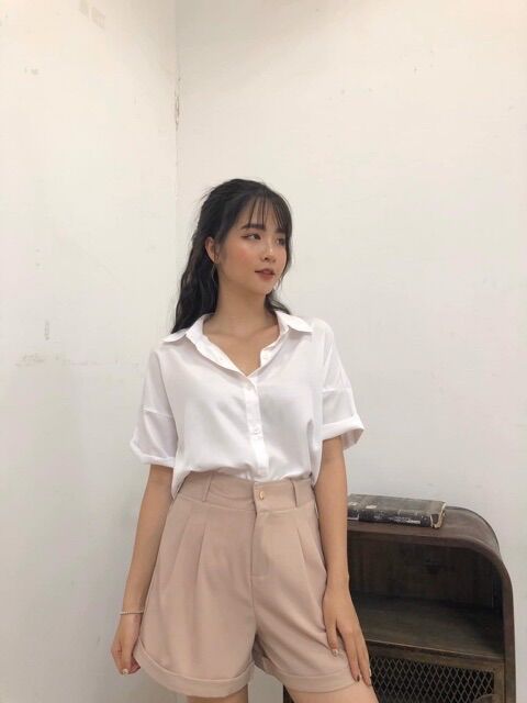Quần short nữ gập gấu