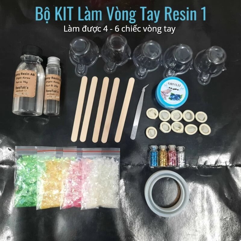 Bộ kít thủ công làm vòng tay Epoxy Resin.