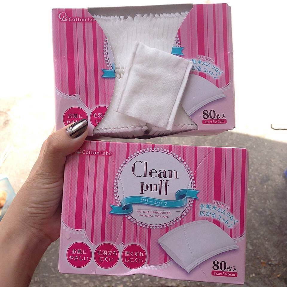 Bông tẩy trang Clean Puff - hộp 80 miếng