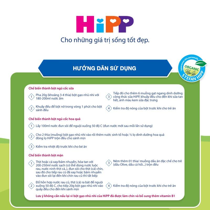 Bột ăn dặm HiPP các vị-  Bách Hóa Quỳnh Su