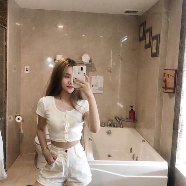 Áo Croptop Cài Cúc