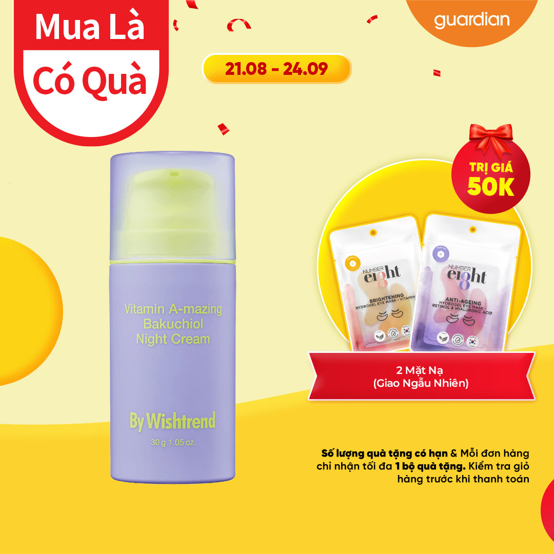Kem Dưỡng Ban Đêm By Wishtrend Vitamin A-Mazing Bakuchiol Night Cream 30gr