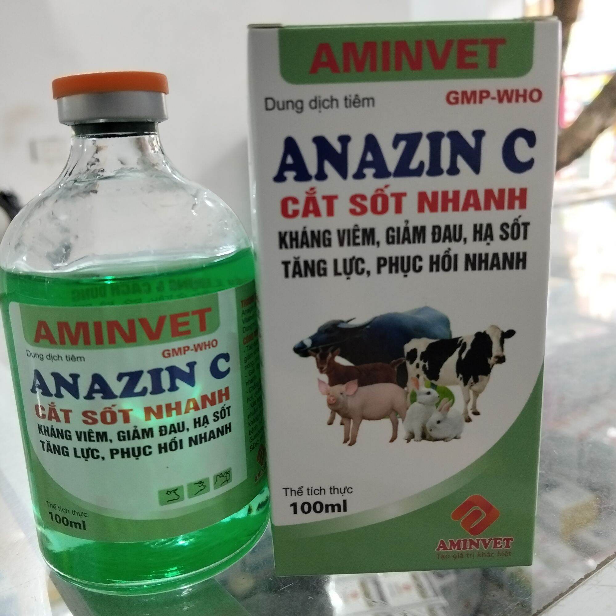 Anazin C 100ml ( Aminvet) cung cấp năng lượng gà, heo...