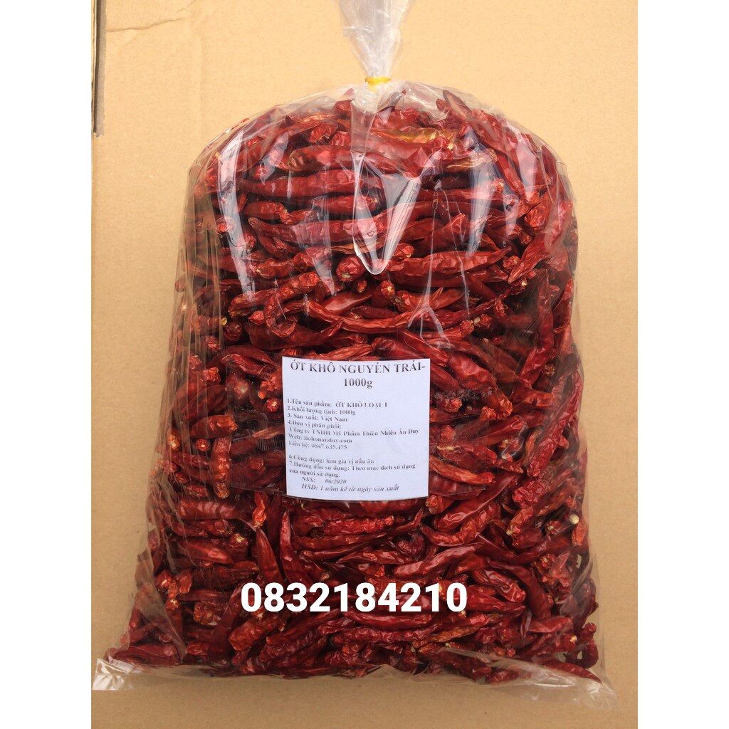 Ớt nguyên quả sấy khô 1kg