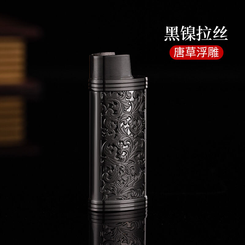 Hợp Kim Kẽm Bật Lửa Bao Retro Hoa Văn Quý Phái Cho Bic J5 J25 Dùng Một Lần Bật Lửa Mini Phụ Kiện Kim