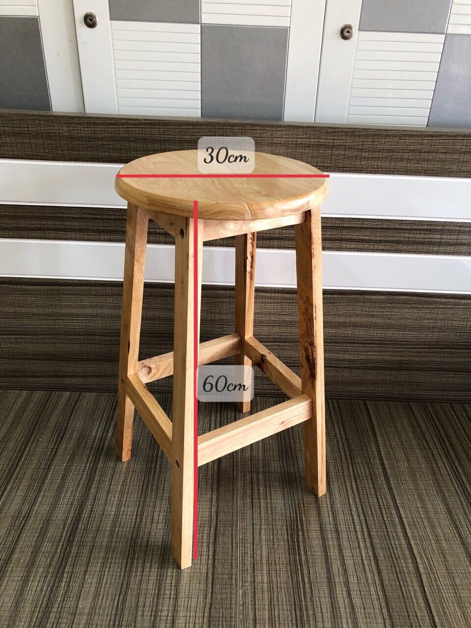 [HCM]Đôn gỗ cao su ghép cao 60cm ( 3 Màu )