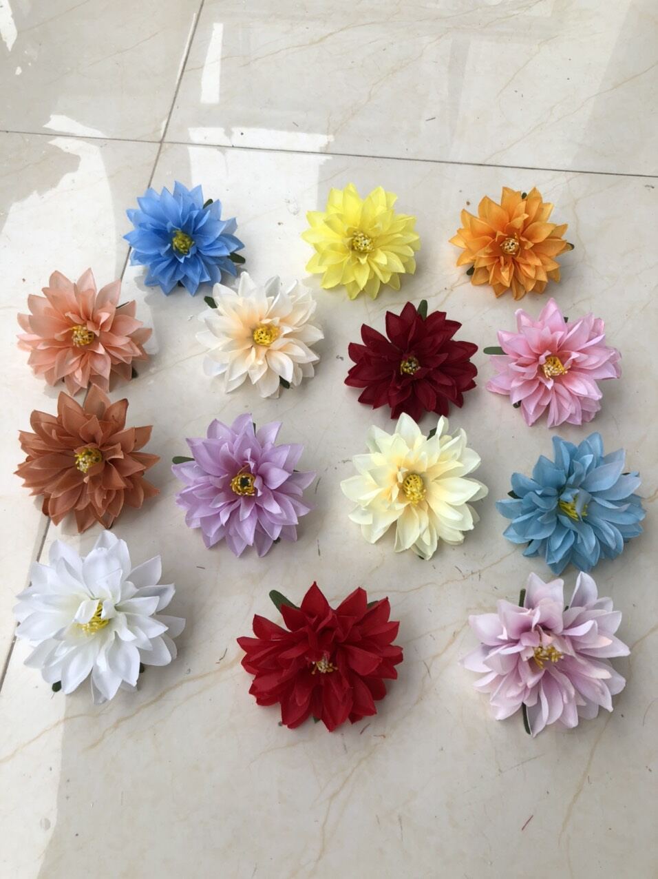 10 Đầu Bông Thược Dược Size 8cm_Hoa Trang Trí