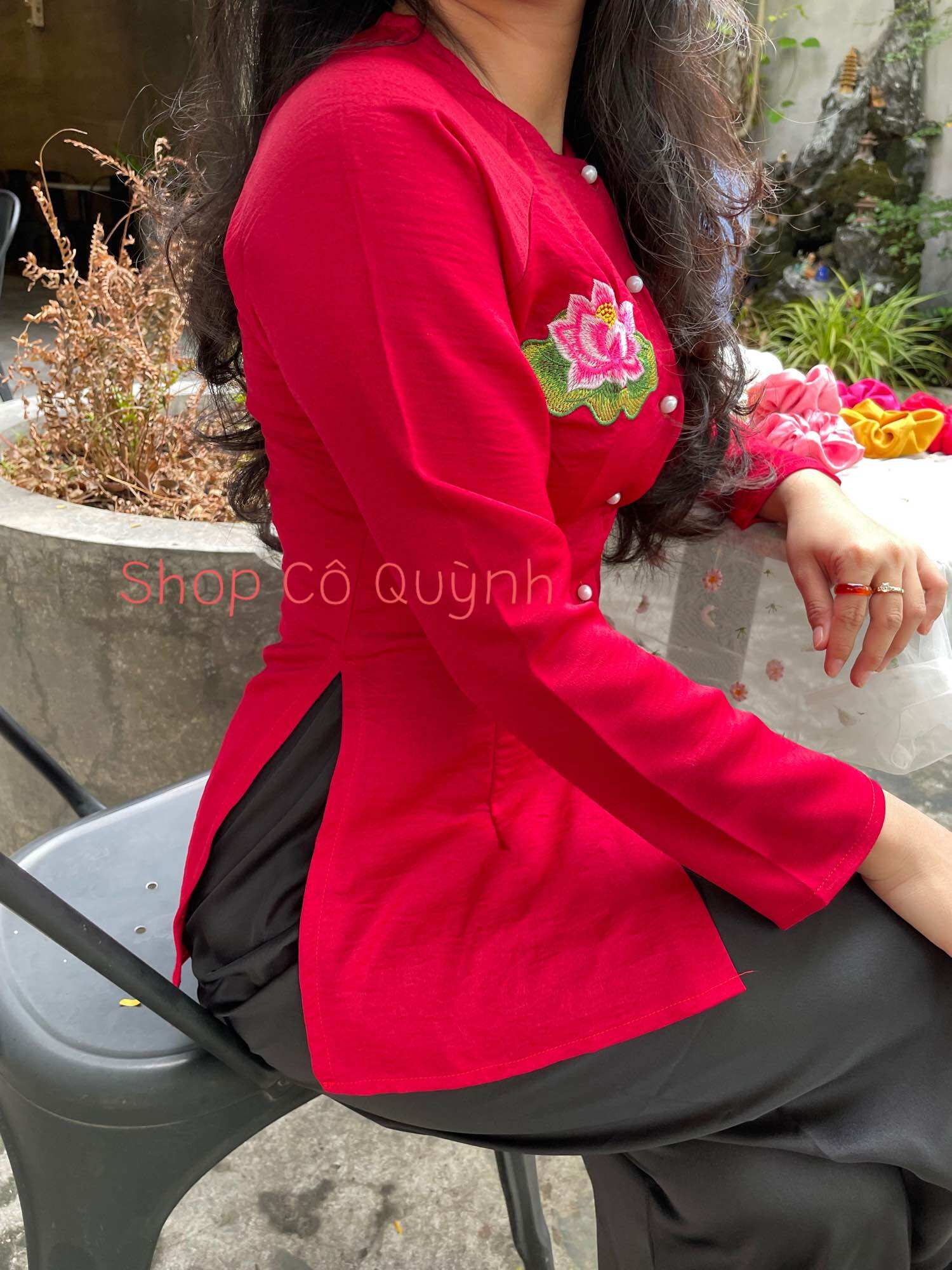 ÁO BÀ BA THÊU SEN ( ÁO LẺ KHÔNG KÈM QUẦN)