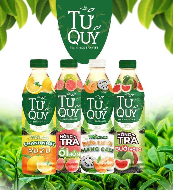 Lot of 6 Bottles of 450ml Four Quarter Tea