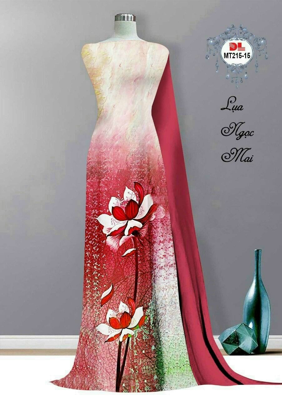 Vải áo dài hoa sen