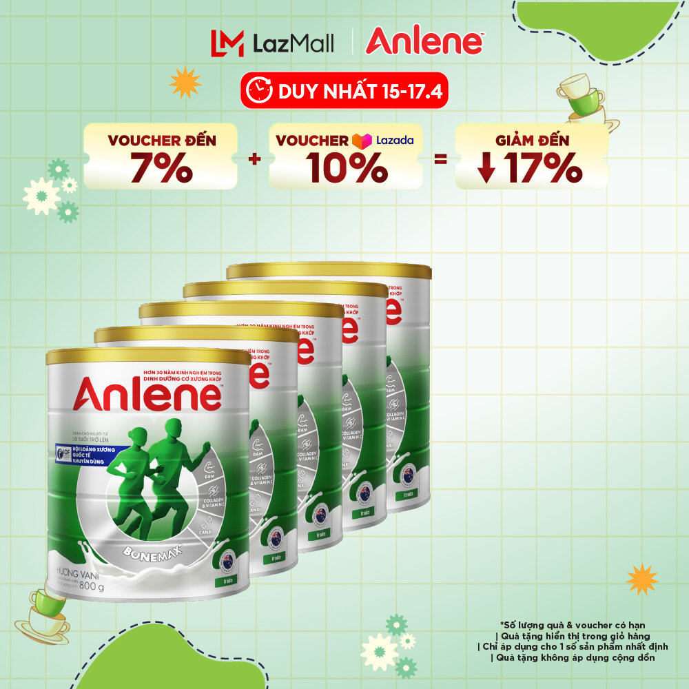 [Voucher giảm đến 26%]Combo 5 Sữa Bột Anlene Hương Vani 800G
